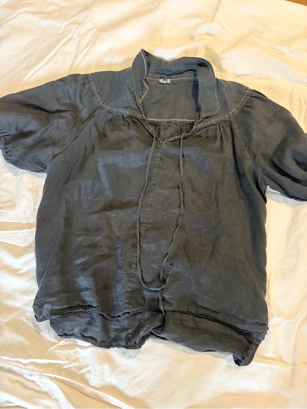 Anthropologie Short-Sleeve Linen Shirt